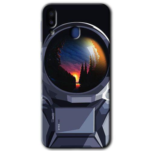 MRCİLETİSİM MRCİLETİSİM Samsung Galaxy M10 Kılıf HD Desen Baskılı Arka Kapak + Temperli Cam - Astronot