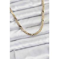 Pirinç Gold Renk Yassı Zincir Kadın Kolye