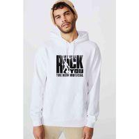 QUEEN We Will Rock You Baskılı Beyaz Erkek Kapşonlu Sweatshirt