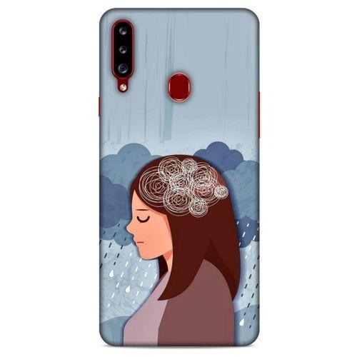 Samsung Galaxy A20s Kılıf Depresyon (30) Silicone Case Şeker Pembe Sarı