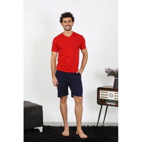 Erkek Penye Kırmızı 3'lü Pijama Takımı