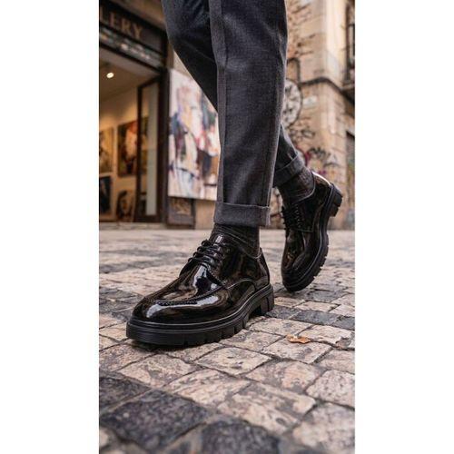 BA0237 Bağcıklı Rugan Klasik Yüksek Taban Casual Erkek Ayakkabı