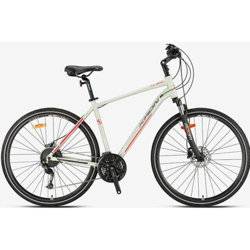 Kron TX300 Hidrolik Disk 28 Jant Trekking Bisiklet Mat Bej-Gri/Kırmızı 46 cm