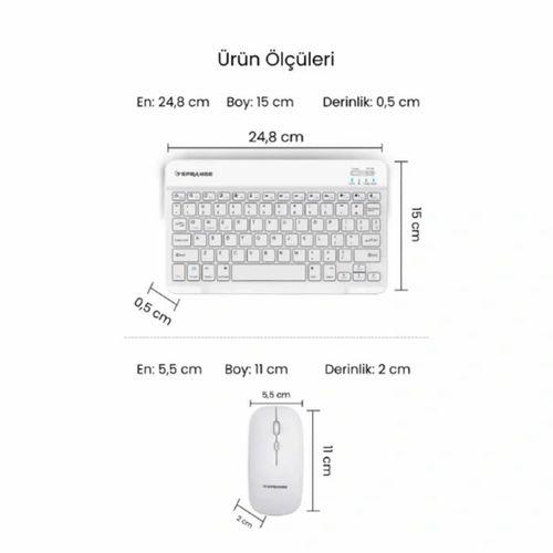 Beyaz Kablosuz Klavye Ve Mouse Seti