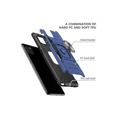 Newface Samsung Galaxy A81 / Note 10 Lite Kılıf Zegna Yüzüklü Silikon Kapak - Mavi