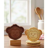 Gülümseyen Maymun Yüzü Kurabiye Kalıbı – Çift Parça Hamur Kesici, Şeker Hamuru ve Oyun Hamuru İçin
