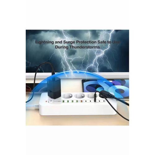 3500w Akım Korumalı 5’li Grup Priz: 5x Usb + 5x Type-c Çıkışlı (2 Metre)