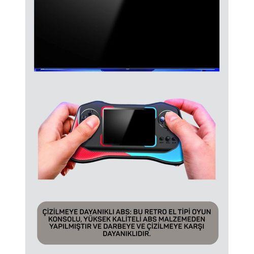 500 Oyunlu 3,5” Elde Taşınabilir Mini Oyun Konsolu – Şarjlı, Tv Bağlantılı