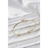 Düğüm Model Pirinç Gold Renk Kadın Bileklik