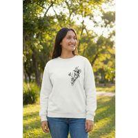 Sevgililer Günü Özel Bisiklet Yaka Baskılı Oversize Sweatshirt - Beyaz