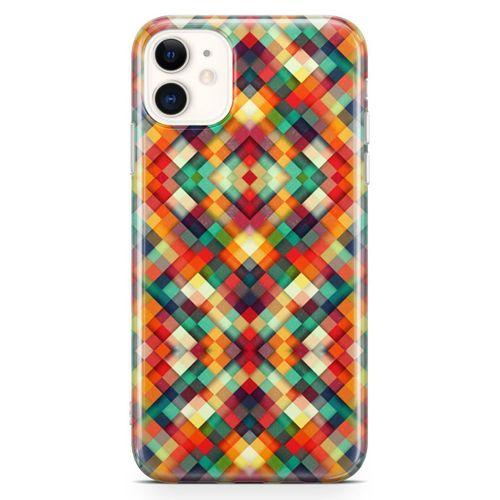 Apple iPhone 11 Kılıf Sarı Kırmızı Yeşil Boyut Arka Kapak Koruma Desenli Full Koruyucu