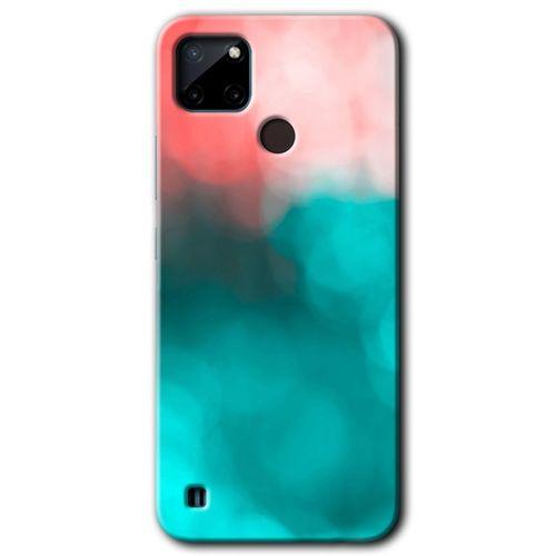 BeRa Aksesuar Realme C21 Kılıf Baskılı Kapak - Flu Işık +Tam Kaplayan Mat Seramik