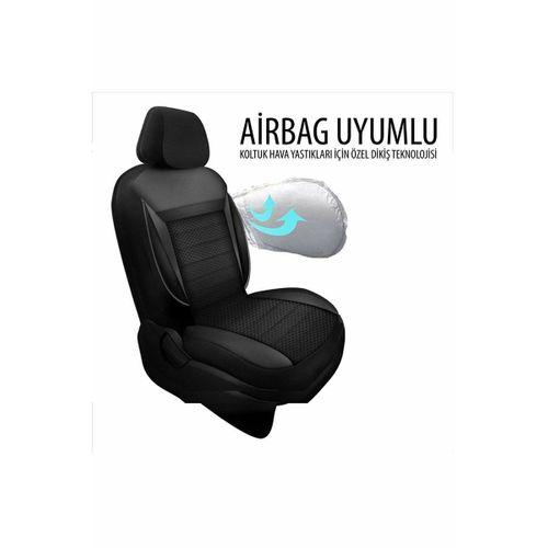 Hyundai Matrix (2001-2010) Trend Serisi Tay Tüyü Oto Koltuk Kılıfı Siyah