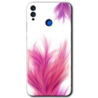 Honor 8x Kılıf HD Desen Baskılı Arka Kapak + Temperli Cam - Pembe Tüy