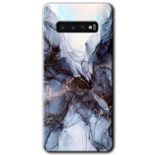 Galaxy S10 Kılıf HD Desen Baskılı Arka Kapak - Otantik Mermer + Kırılmaz Cam