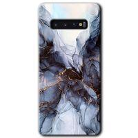 Galaxy S10 Kılıf HD Desen Baskılı Arka Kapak - Otantik Mermer + Kırılmaz Cam