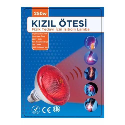 250w Kızılötesi (infrared) Isıtıcılı Fizik Tedavi Lambası (kırmızı Işık) E27 (kalın Duy)