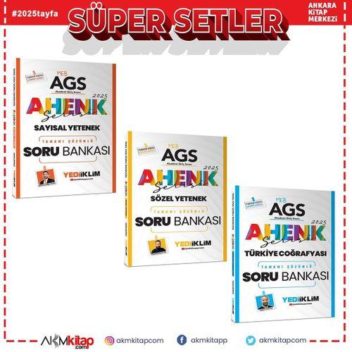 Yediiklim 2025 MEB AGS Ahenk Serisi Sayısal Sözel ve Türkiye Coğrafyası Soru Bankası Seti 3 Kitap