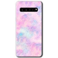 Samsung Galaxy S10 Plus HD Baskılı Kılıf + 9D Tam Ekran Koruyucu - Pembe-Duman