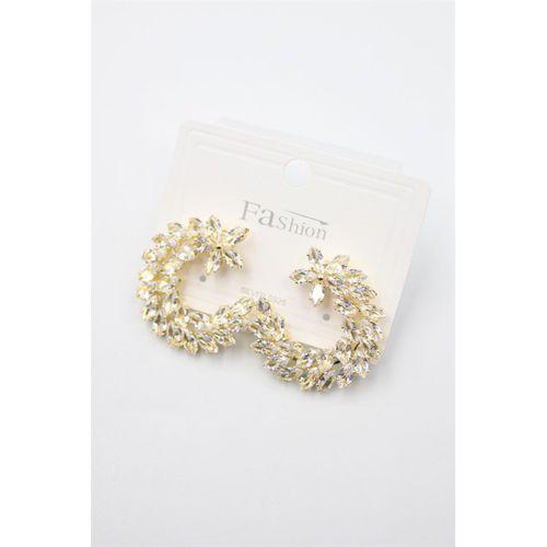 Zirkon Taşlı Küpe - Altın