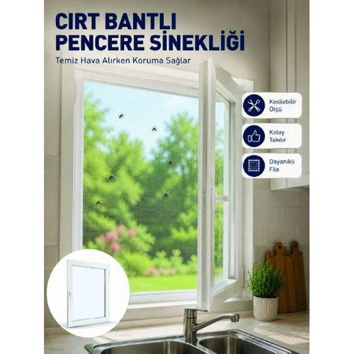 Şeffaf File Yapılı Cırt Bantlı Pencere Sinekliği Pratik Kullanım