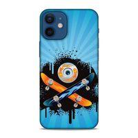 Lopard Apple iPhone 12 Mini Uyumlu Kılıf Tattoo's (13) Silikon Kap Snowboard