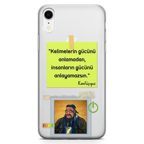 Apple iPhone XR Kılıf Caps Konfucyus Arka Kapak Koruma Desenli Full Koruyucu
