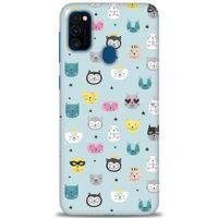 Samsung Galaxy M30S Kılıf HD Baskılı Kılıf - Cats + Tam Ekran Koruyucu