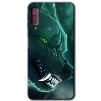 Potkal Hediye Fabrikası Samsung Galaxy A7 2018 Kılıf HD Desen Baskılı Arka Kapak - Yeşil Kurt