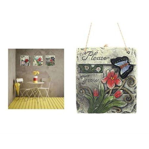 2 Adet Asılabilir Balkon Ve Bahçe Süsü Kelebek Desenli 14X13X3Cm Duvar Süsü,Taşı Balkon,Bahçe Ve Oda Dekor  Hoşgeldiniz Tablo,Tabela