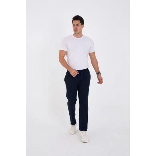 Erkek Üç İplik Basic Eşofman Boru Paça İpli Pantolon - Lacivert