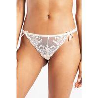 Golshan Giselle Mini String, Kadın Güpürlü Saten Ekru String Külot