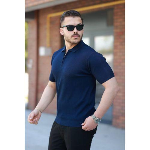 Erkek Fermuarlı Yakalı Kısa Kollu Tshirt