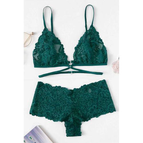 Kadın Yeşil Özel Şık Sütyen Külot Takımı