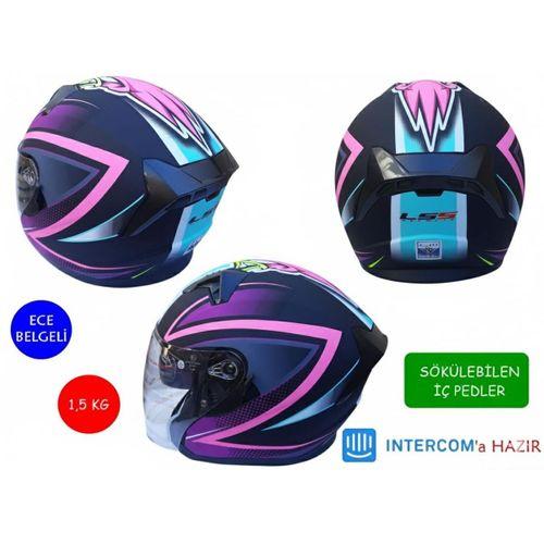 SEVGENT Kask Lss Çenesiz Vizörlü Mat Siyah (A) Fuşya Xxl Beden