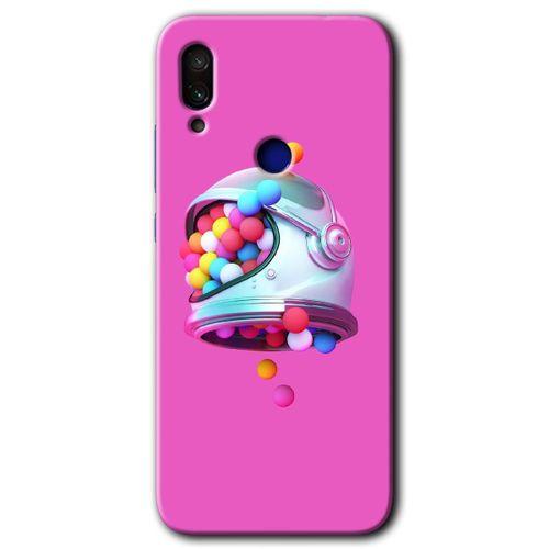 Xiaomi Redmi Note 7 Kılıf HD Desen Baskılı Arka Kapak+Temperli Cam - Uzay Başlığı