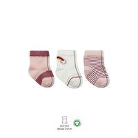 Bistyle Bistyle 3'Lü Penye Rainbow Soket Çorap BS10113 Pudra