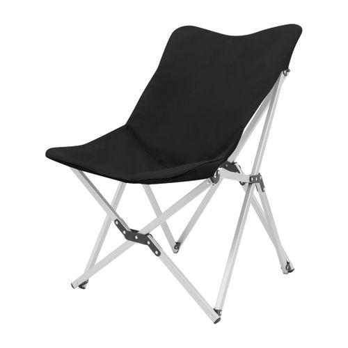 Kamp Ayısı® Alüminyum Katlanabilir Kamp Sandalyesi – Askılı Omuz Çantalı, Oxford Kumaş, Siyah