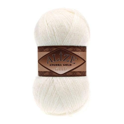 Alize Angora Gold Simli El Örgü İpi 62 Açık Krem