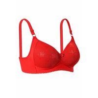 Silikonlu Toparlayıcı Dantelli Telsiz Sütyen Kırmızı