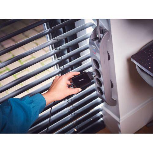 PHILIPS SPN3140A/62, 4 Soket, Akım Korumalı Priz, 900 Joules, 2Mt Kablo, (Gri)