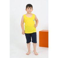 Erkek Çocuk Sıfır Kol Şortlu Sarı Penye Pijama Takımı