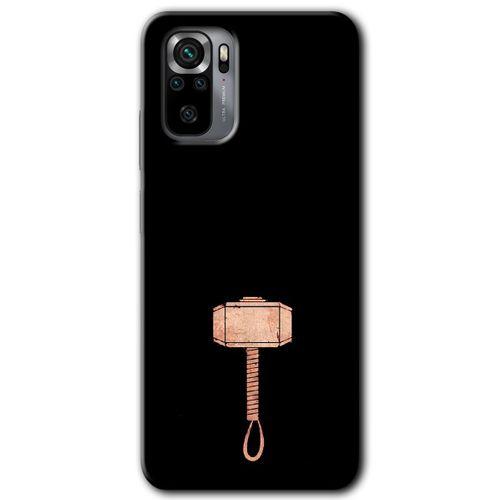 Xiaomi Redmi Note 10 Kılıf HD Desen Baskılı Arka Kapak + Temperli Cam - Thor Çekiç