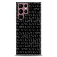 Samsung Galaxy S22 Ultra Kılıf HD Baskılı Kılıf - Black Love + Tam Ekran Koruyucu