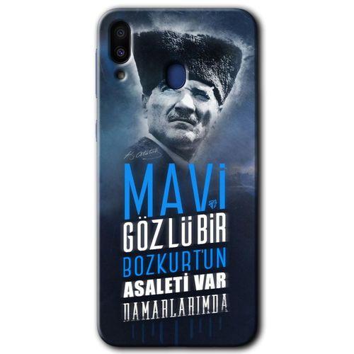 Samsung Galaxy M20 Kılıf HD Desen Baskılı Arka Kapak - Bozkurt Atatürk
