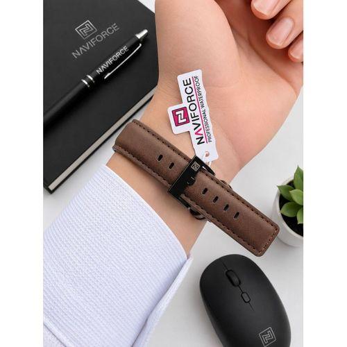 Naviforce Deri Kordon Dijital & Analoğ Mekanizma Bileklik Hediyeli 3 ATM Erkek Kol Saati NF9264.4