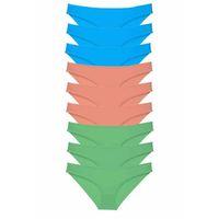 9 adet Süper Eko Set Likralı Kadın Slip Külot Pudra Yeşil Mavi