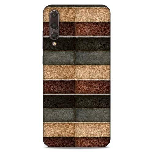 Huawei P20 Pro Kılıf Patchwork (20) Koruyucu Kılıf Bej Siyah