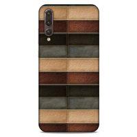 Huawei P20 Pro Kılıf Patchwork (20) Koruyucu Kılıf Bej Siyah