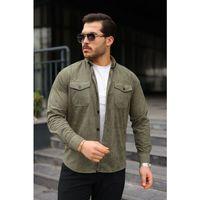 Erkek Uzun Kollu Cepli Kadife Gömlek